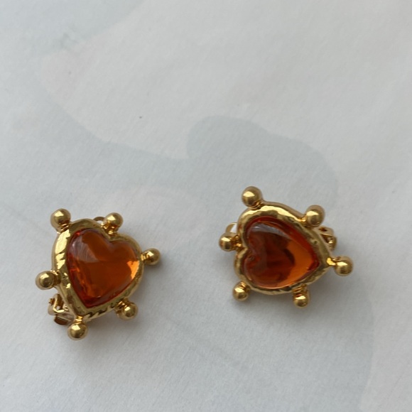 Gold and Red Heart Charm Necklace - Picture 3 of 6